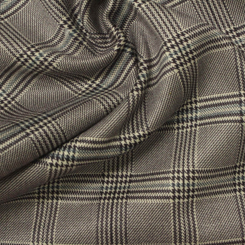 Dark Brown Plaid Faux Suede, Polyester