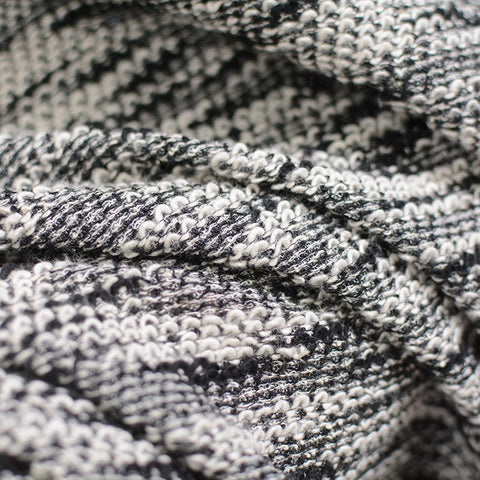 Black Heathered-Marl Chunky Knit, Cotton-Viscose