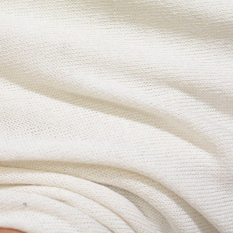 Polyester Stretch Chunky Knit Fabric, 169 gsm, 142 cm — White