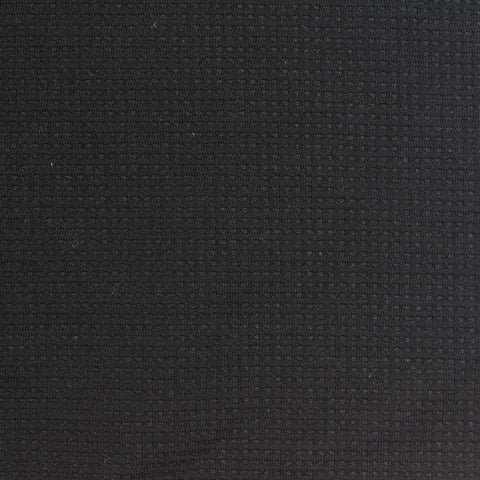 Polyester Viscose Stretch Waffle Knit Fabric, 235 gsm, 165 cm — Black