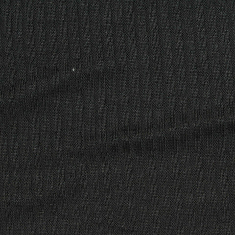 Viscose Stretch Rib Knit Fabric, 200 gsm — Black