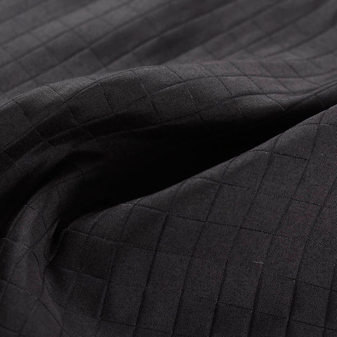 Black Tone-on-Tone Grid Jacquard, Polyester, 275 gsm