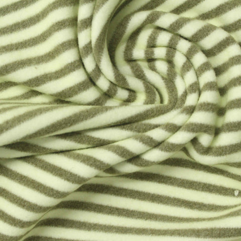 Cream Horizontal-Stripe Velvet, Polyester, 280 gsm