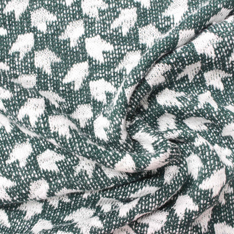 White Abstract Chunky Knit, Cotton-Poly, 294 gsm
