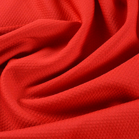 Red Grid Waffle Knit, Polyester