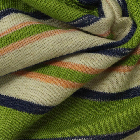 Green Horizontal-Stripe Knit, Poly-Cotton