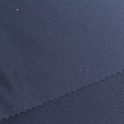Polyester Viscose Stretch Fabric, 285 gsm, 155 cm — Navy