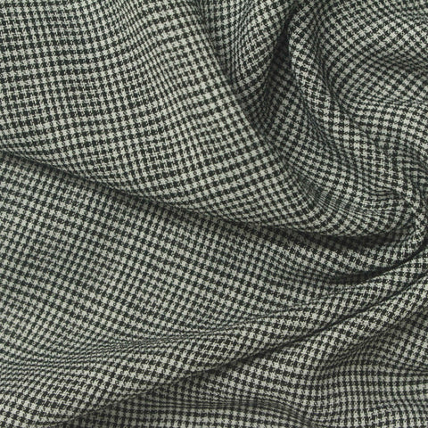 Black Micro-Check Woven, Viscose-Poly