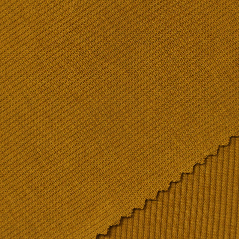 Cotton Polyester Stretch Rib Knit Fabric, 270 gsm, 115 cm — Khaki