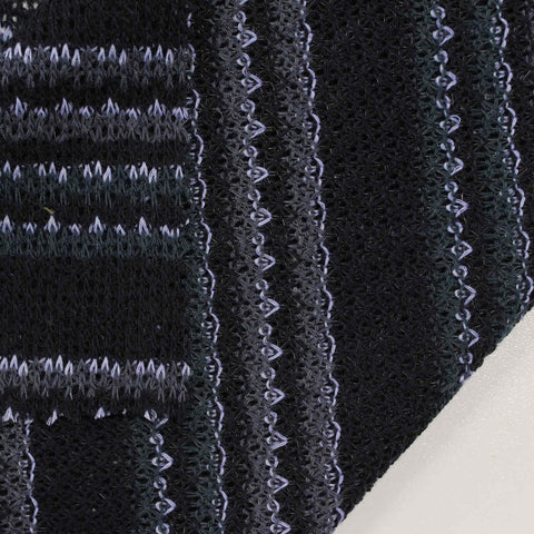 Black Horizontal-Stripe Chunky Knit, Polyester, 188 gsm