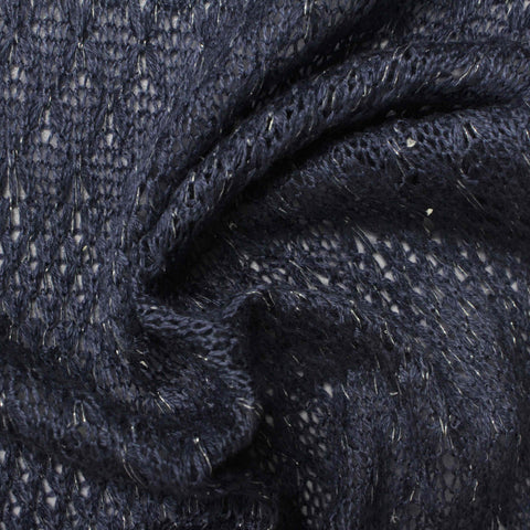 Navy Openwork Chunky Knit, Poly-Acrylic