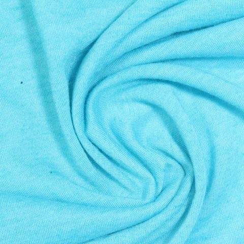 Light Blue Marl Jersey Knit, Poly-Linen, 150 gsm