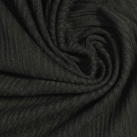 Black Rib Knit, Poly-Cotton