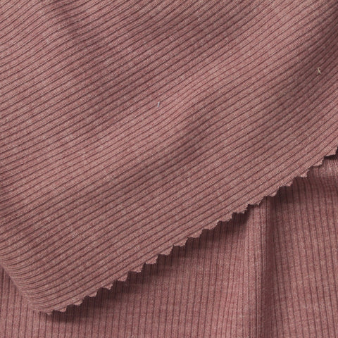 Rose Marl Rib Knit, Poly-Viscose