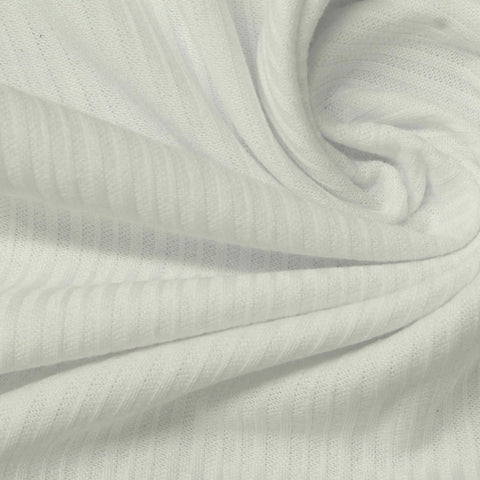 Off-White Stripe Rib Knit, Polyester