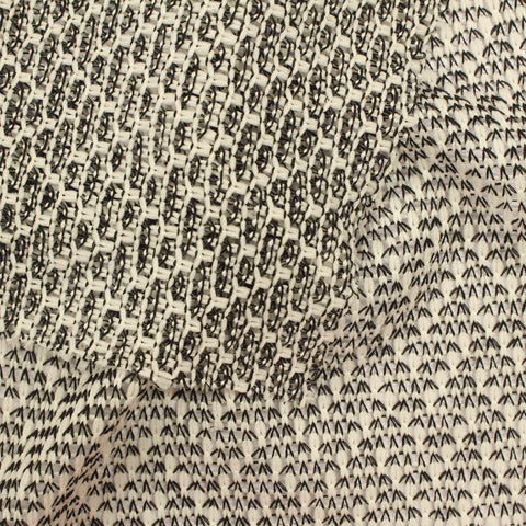 Black Chevron Chunky Knit, Polyester, 133 gsm