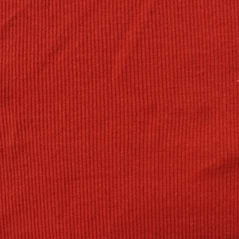 Cotton Stretch Rib Knit Fabric, 155 gsm, 96 cm — Red