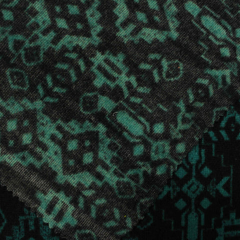 Black Geometric Chunky Knit, Polyester, 265 gsm