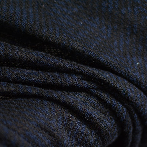Dark Blue Chevron Chunky Knit, Cotton-Poly