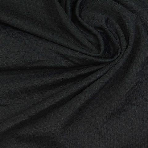 Black Mini-Grid Waffle Knit, Polyester
