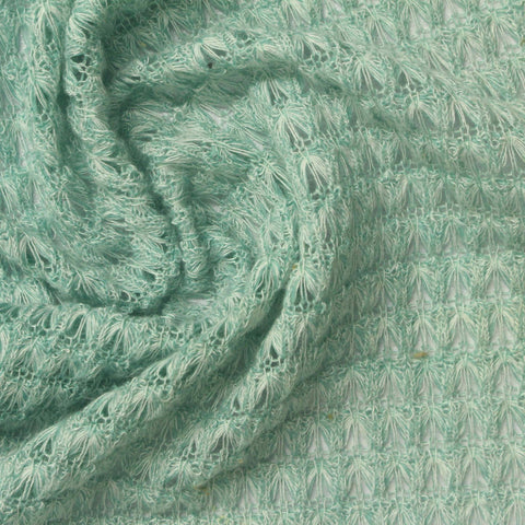 Light Mint Openwork Chunky Knit, Poly-Viscose