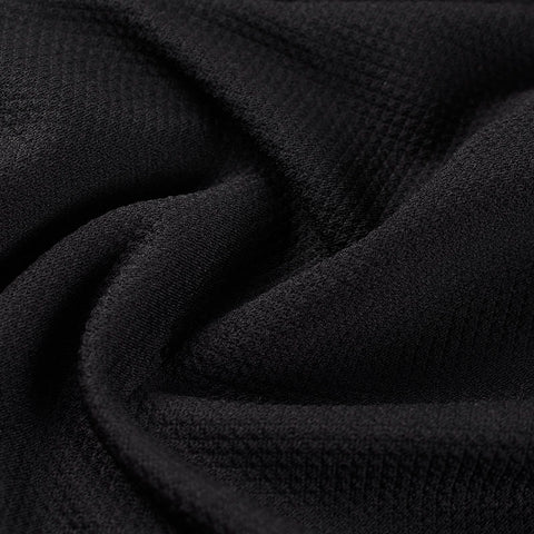 Black Grid Waffle Knit, Polyester