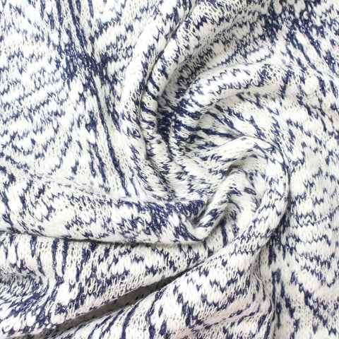White Geometric Jacquard, Cotton-Poly, 250 gsm