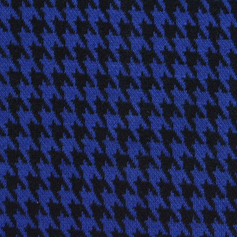 Blue Houndstooth Interlock Knit, Poly-Viscose
