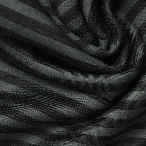 Dark Grey Horizontal-Stripe Knit, Polyester, 240 gsm