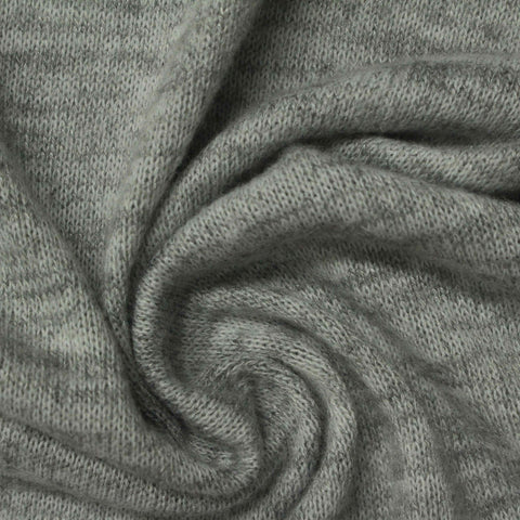 Dark Grey Heathered-Marl Jersey Knit, Poly-Viscose, 241 gsm