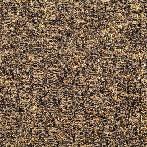 Gold Marl Rib Knit, Poly-Viscose