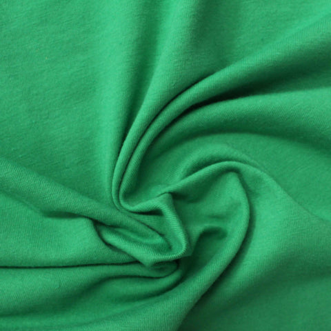Cotton Polyester Stretch Jersey Knit Fabric, 150 gsm, 175 cm — Green