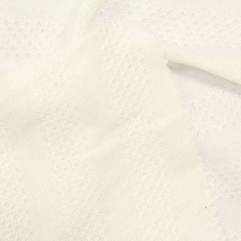 White Eyelet Jersey Knit, Polyester