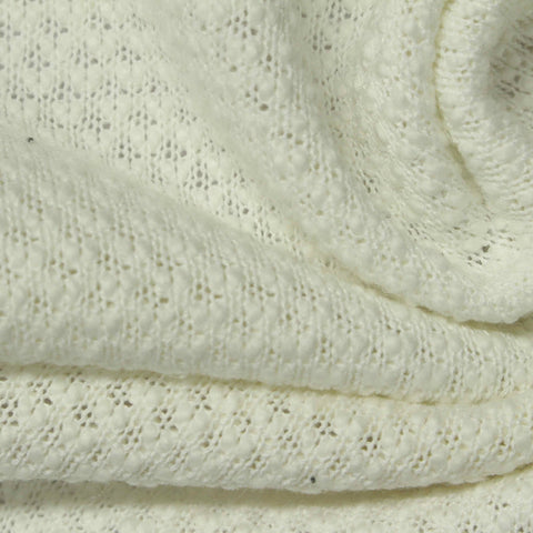 Cream Tone-on-Tone Chunky Knit, Cotton-Poly, 440 gsm