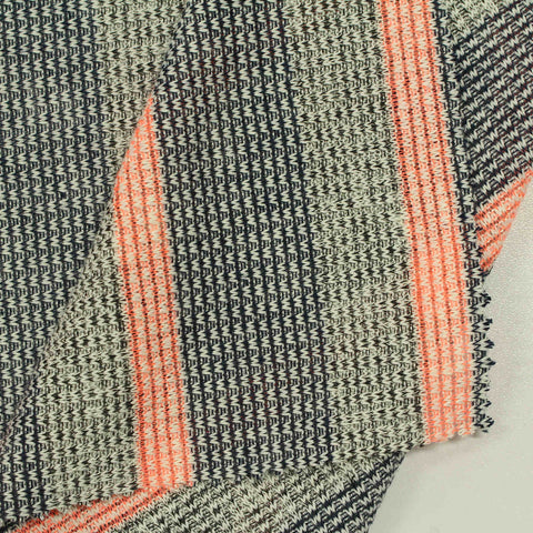 Coral Marl Rib Knit, Poly-Viscose