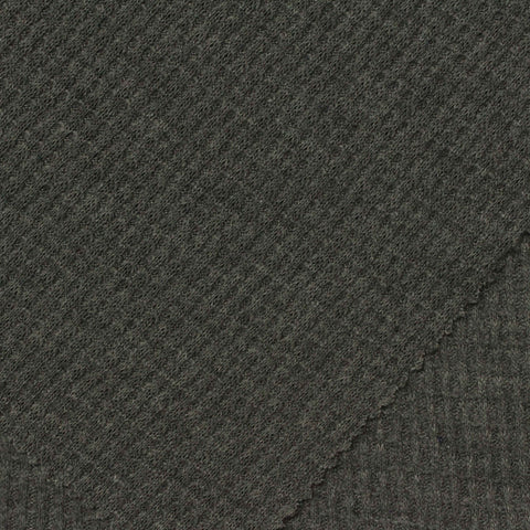 Polyester Viscose Waffle Knit Fabric, 192 gsm, 170 cm — Grey