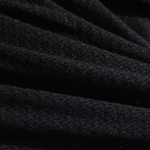 Black Tone-on-Tone Floral Chunky Knit, Cotton-Poly
