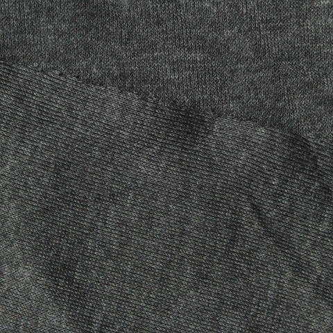 Dark Grey Heathered-Marl Rib Knit, Polyester, 260 gsm