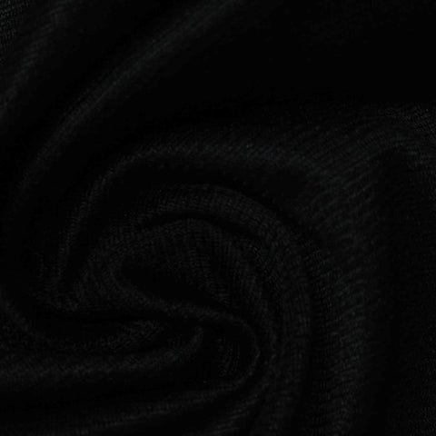 100% Polyester Knit Fabric, 100 gsm, 150 cm — Black