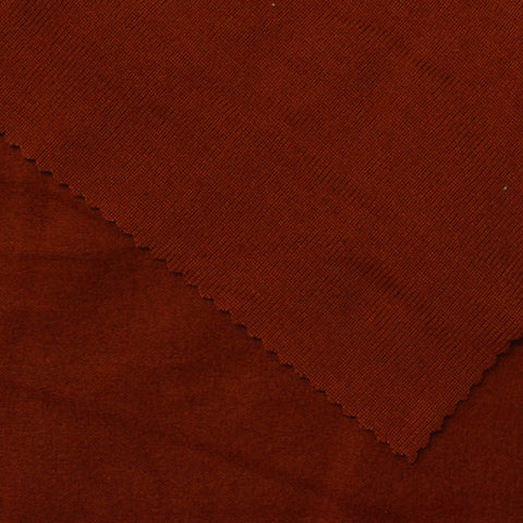 Brushed Polyester Stretch Chunky Knit Fabric, 200 gsm, 155 cm — Brown