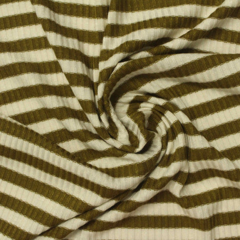 Olive Horizontal-Stripe Rib Knit