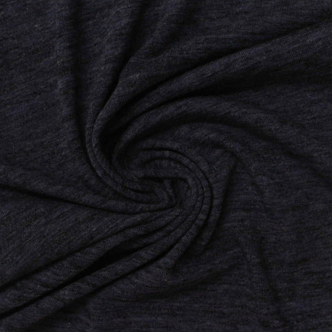 Dark Grey Marl Jersey Knit, Cotton-Poly, 210 gsm