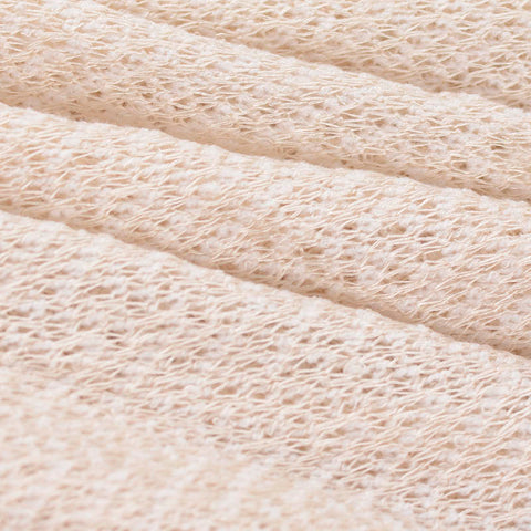 Viscose Polyester Chunky Knit Fabric, 160 gsm, 155 cm — White