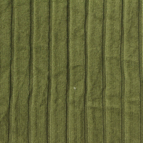 Brushed Polyester Stretch Rib Knit Fabric, 195 gsm, 160 cm — Green