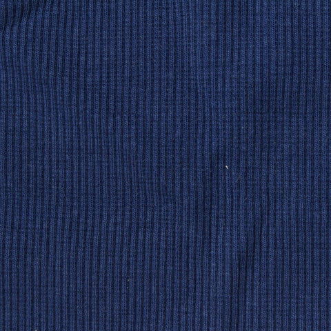 Cotton Polyester Stretch Rib Knit Fabric, 400 gsm, 130 cm — Navy