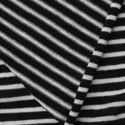 Black Horizontal-Stripe Rib Knit, Cotton-Poly, 150 gsm