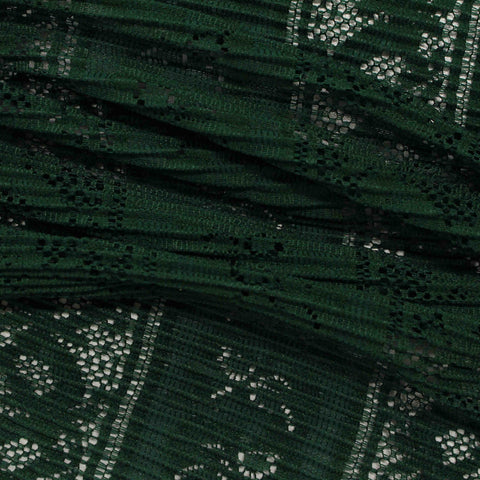 Dark Green Floral Lace, Polyester
