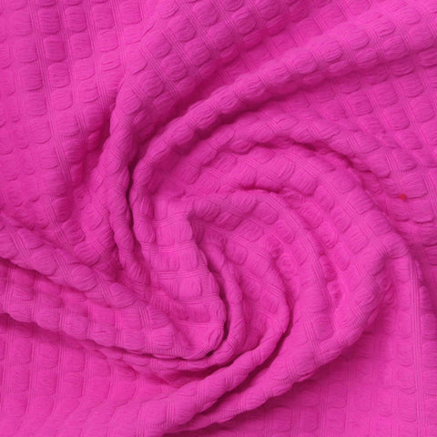 Bright Pink Textured Jersey Knit, Polyester