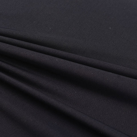 Polyester Stretch Warp Knit Fabric, 120 gsm, 160 cm — Black