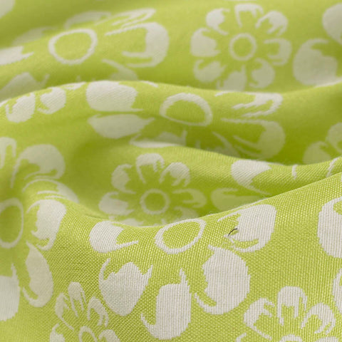 White Floral Jacquard, Poly-Cotton, 186 gsm